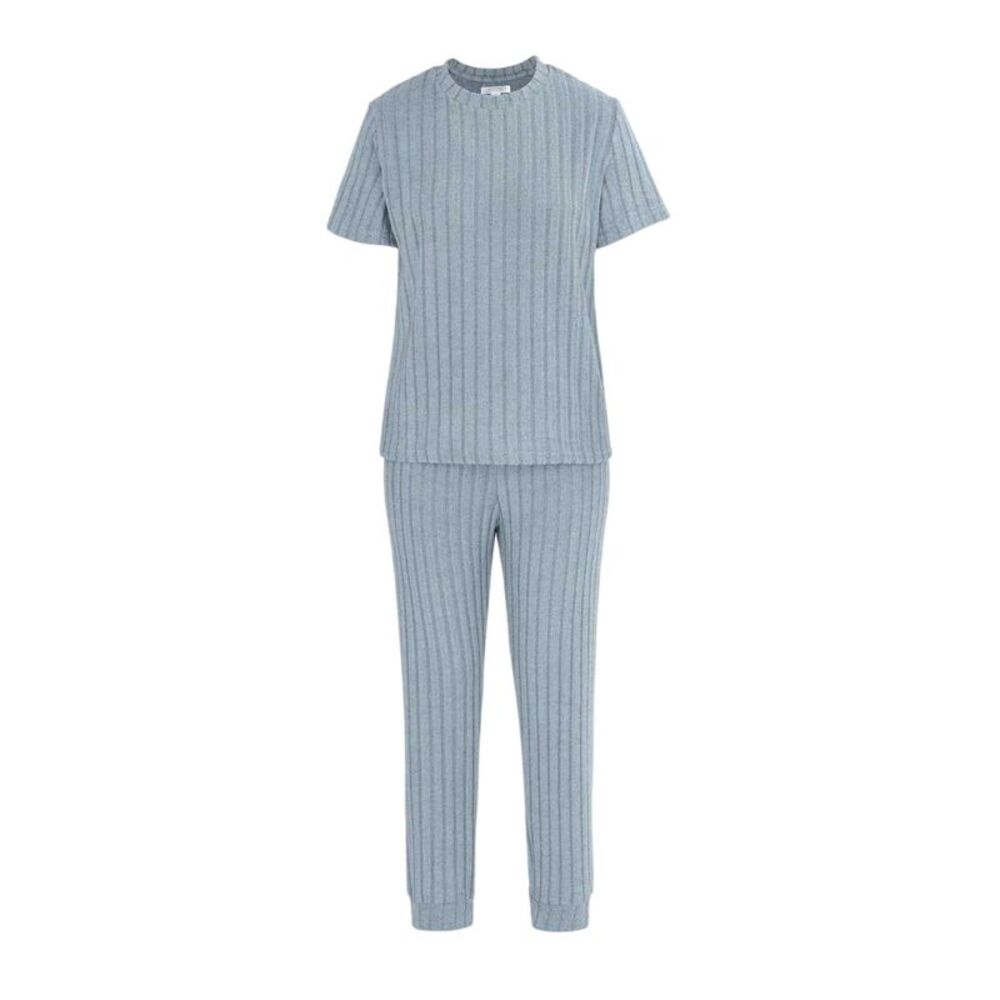 Miso Womens/Ladies Cotton Blend Short-Sleeved Pajama Set / Gray